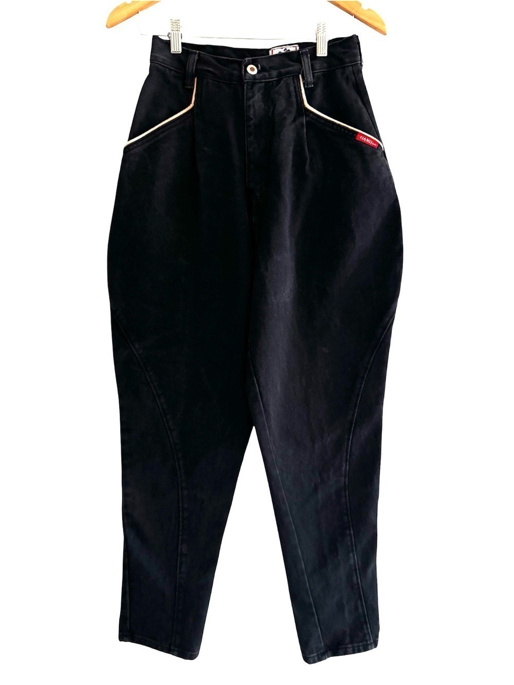 Vintage Black Tapered High Rise Pants Minimalist Workwear